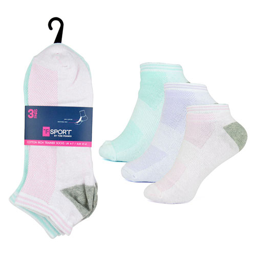 Picture of Ladies 3 Pack Sport Trainer Socks