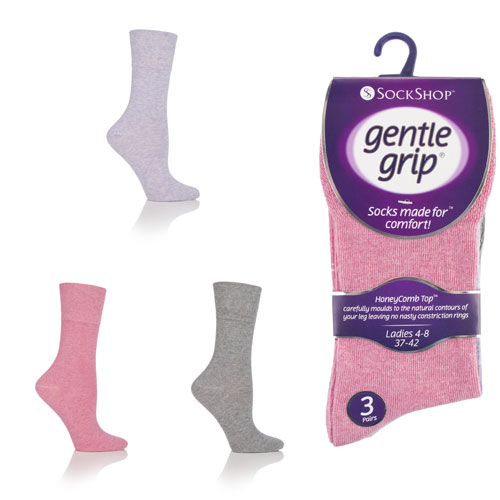 Picture of Ladies Gentle Grip Socks Melange Pastels