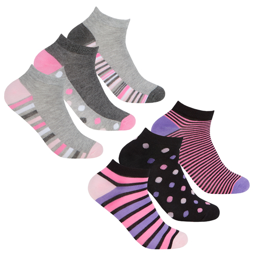 Picture of LADIES 3 PACK BAMBOO TRAINER SOCKS SPOT DESIGN